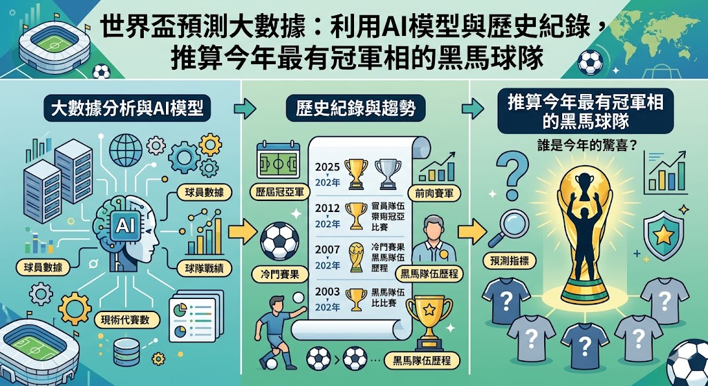 世界盃預測大數據：利用AI模型與歷史紀錄，推算今年最有冠軍相的黑馬球隊