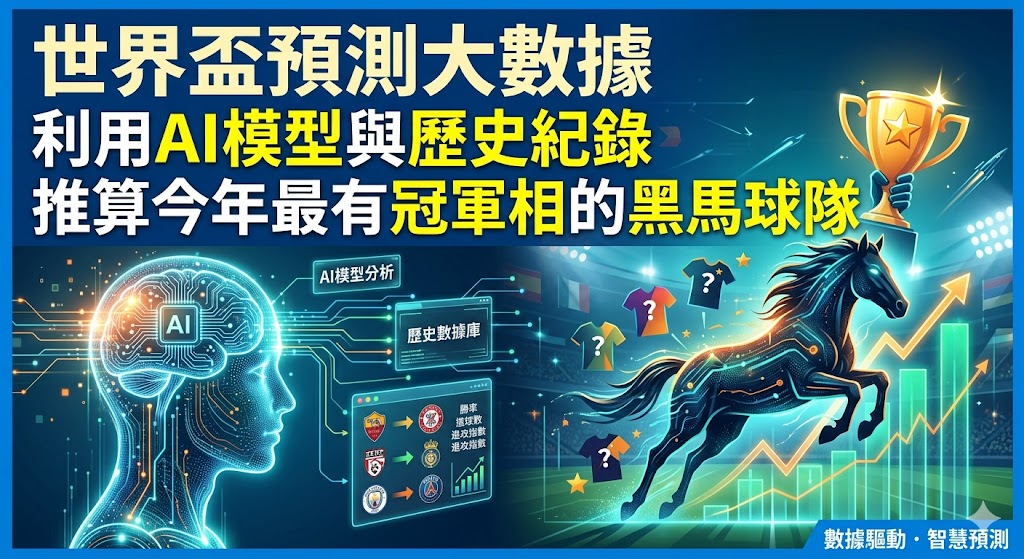 世界盃預測大數據：利用AI模型與歷史紀錄，推算今年最有冠軍相的黑馬球隊