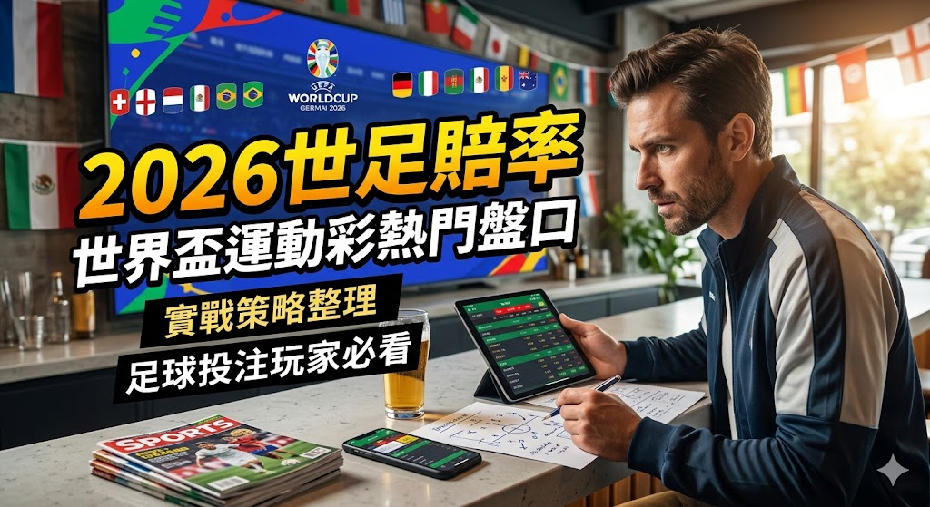 這篇足球投注玩家必看的實戰指南，一篇文章帶您精準掌握最核心的2026世足賠率、世界盃運動彩熱門盤口與頂級實戰策略整理！由資深專家親自操盤，深度拆解亞洲讓分、大小球、不讓分獨贏及正確波膽等核心玩法的投注核心，並教您如何透過國際盤口的水位走勢、各國豪強的最新戰術陣型與明星球員傷兵名單來精準洞察莊家陷阱。結合科學化的資金控管與業界高手的過關串關、滾球走地心法，幫助您在四年一度的全球足球盛宴中大幅提升中獎贏錢勝率，不論您是運彩新手還是老玩家，這篇必讀的2026世足下注全攻略都將是您引領資產翻倍的致富關鍵，現在就點擊查看搶佔發財先機！