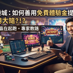 這是一張關於「大獎娛樂城」專業評測的SEO文章縮圖,畫面呈現專業分析師與遊戲介面。 圖片強調善用免費體驗金的技巧,旨在吸引讀者點擊並學習如何提升勝率。