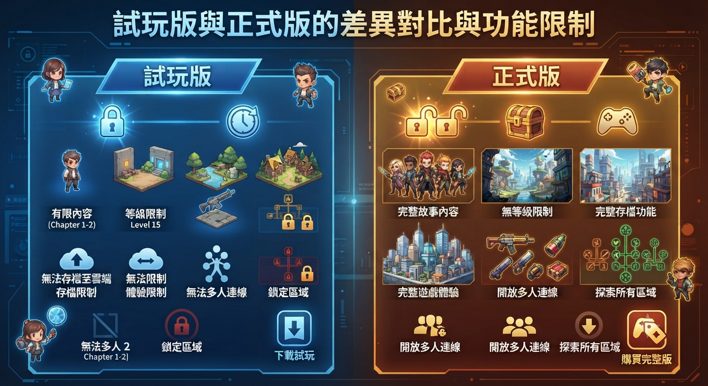 試玩版與正式版的差異對比與功能限制
